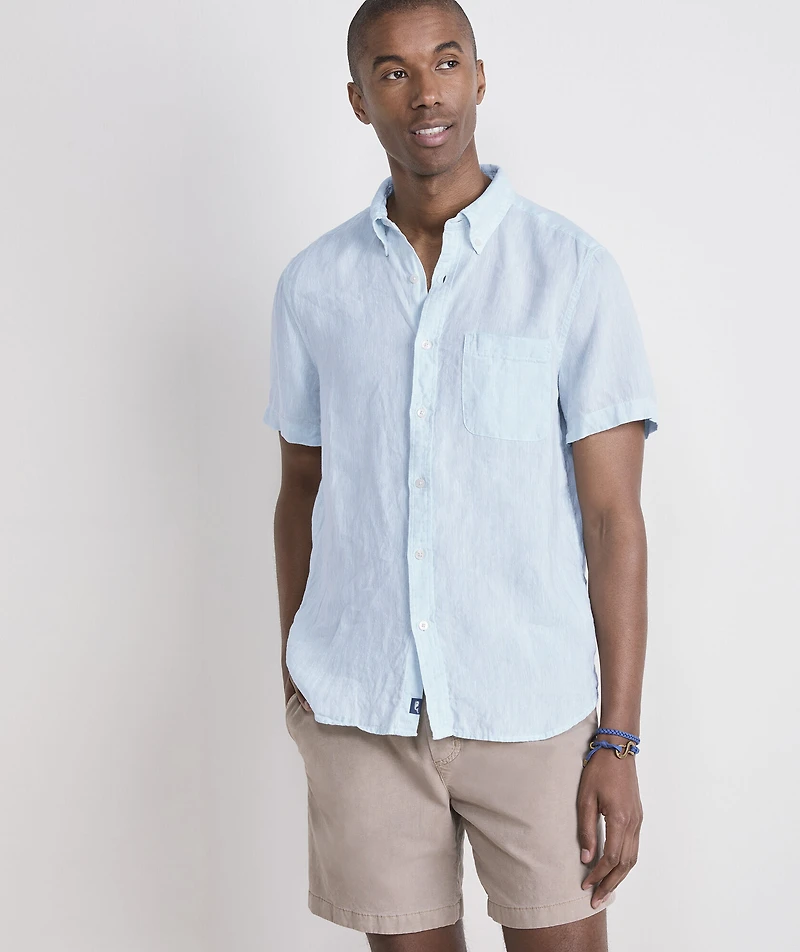 Surfside Solid Linen Short-Sleeve Shirt