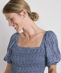 Ellen Puff-Sleeve Midi Dress