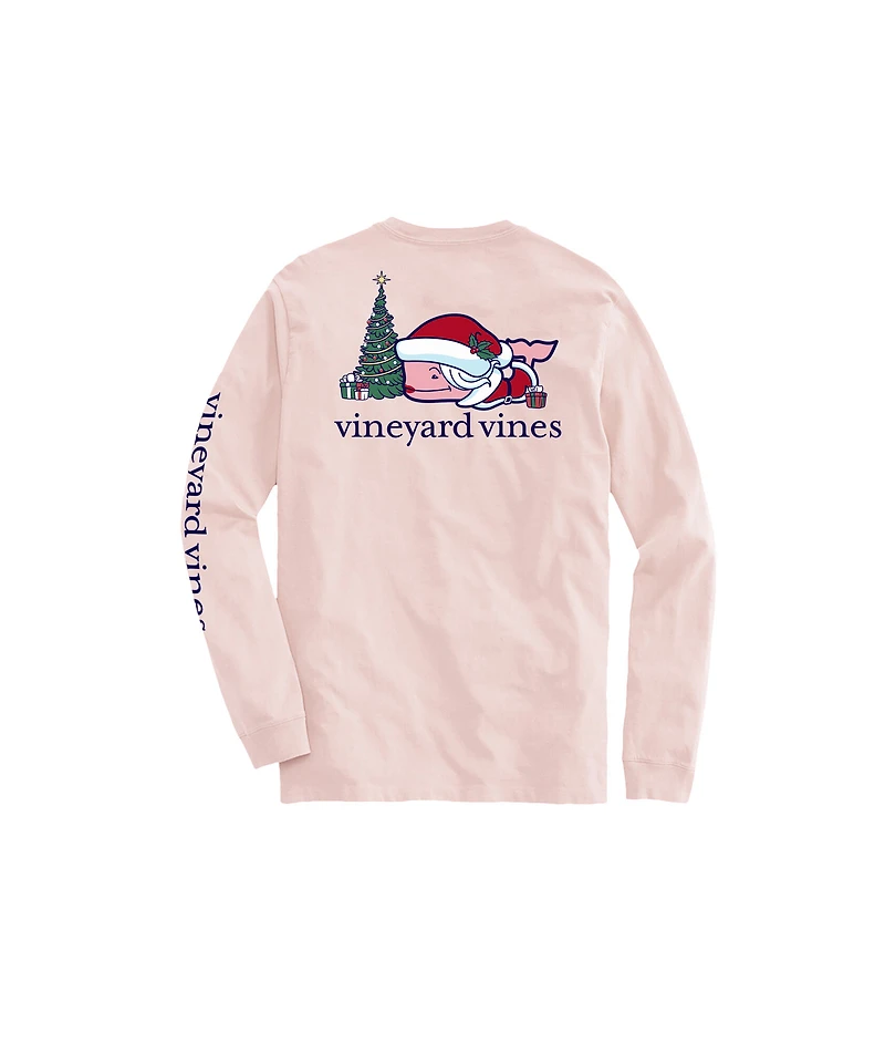 OUTLET Girls' Mrs. Claus Whale Long-Sleeve Pocket Tee