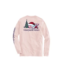 OUTLET Girls' Mrs. Claus Whale Long-Sleeve Pocket Tee