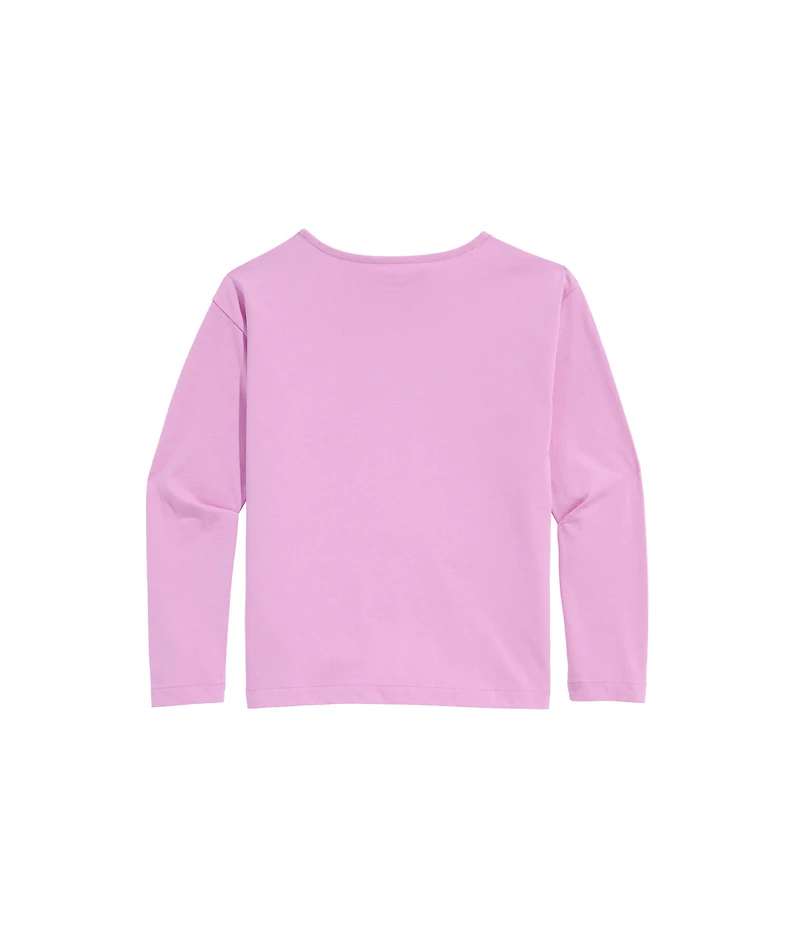 OUTLET Girls' Embroidered Boatneck Long-Sleeve Tee