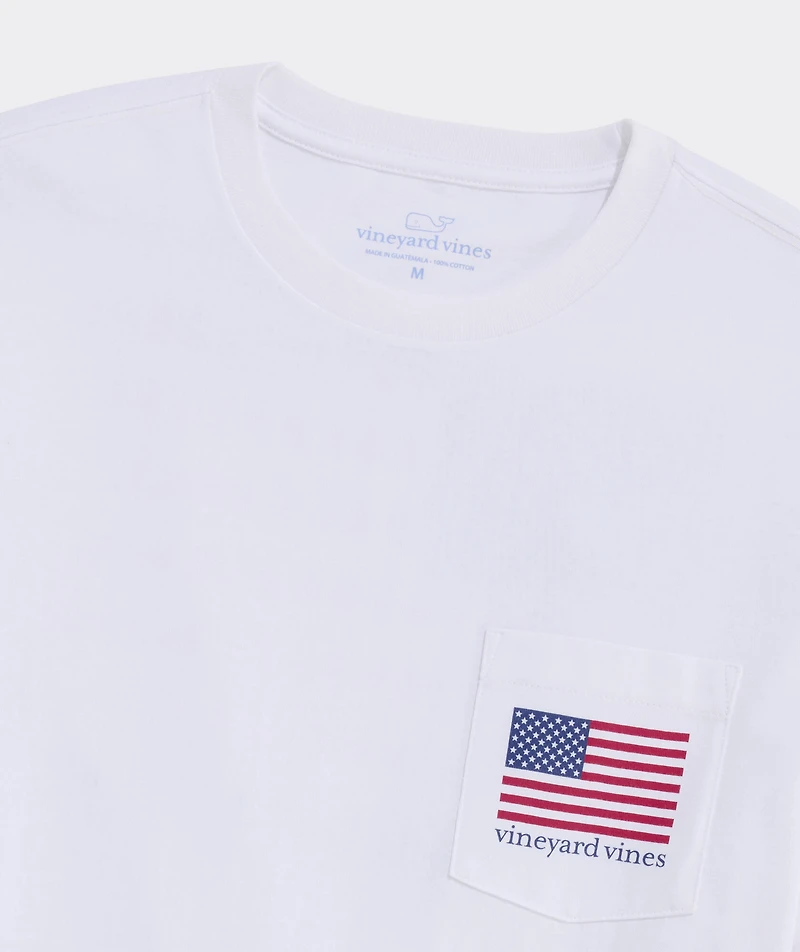 Beer Pong Flag Long-Sleeve Pocket Tee