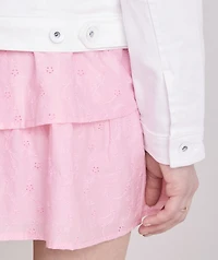 Girls' White Denim Jacket