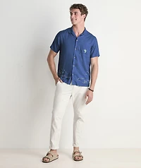 Gasparilla Coastline Linen Blend Short-Sleeve Cabana Shirt