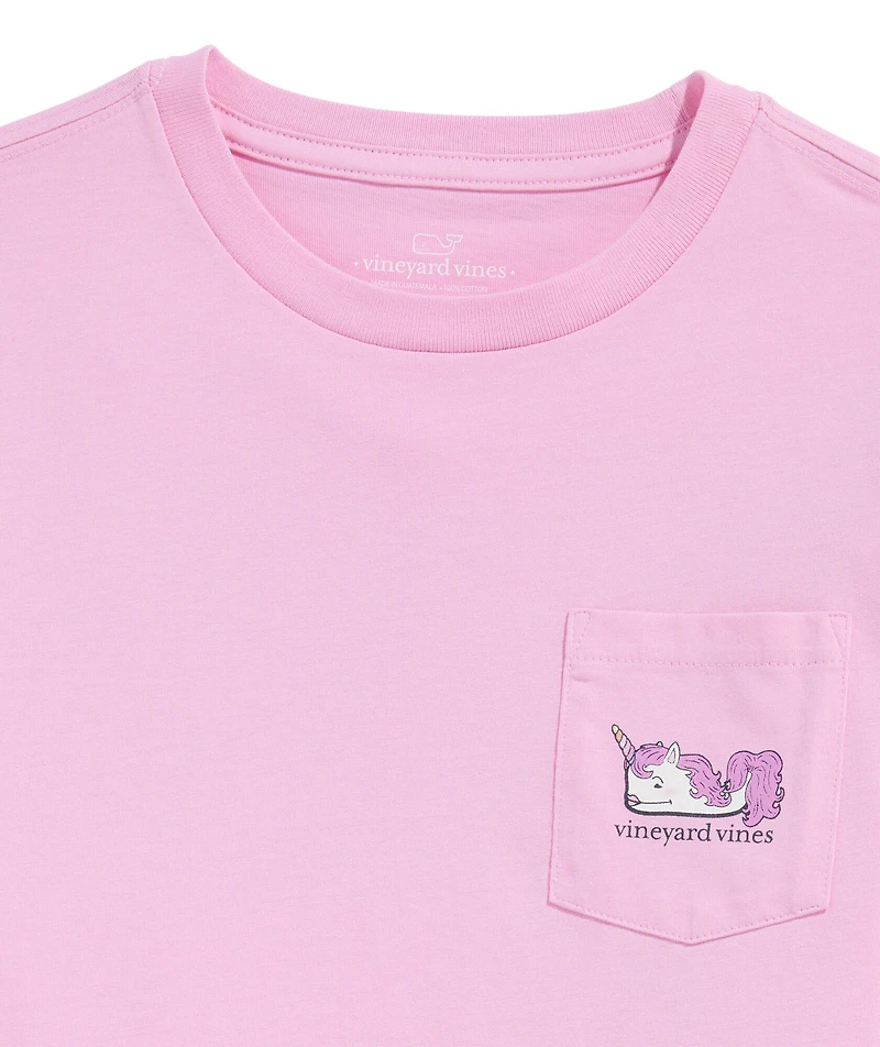 OUTLET Kids' Unicorn Glitter Whale Short-Sleeve Pocket Tee