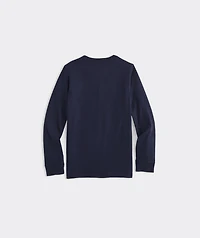 Boys' Textured Football Whale Long-Sleeve Tee