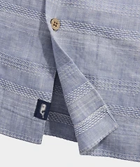 Havana Stripe Linen Short-Sleeve Cabana Shirt