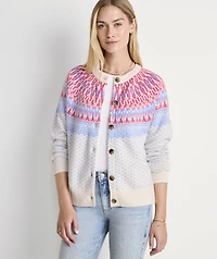 Wool Blend Fair Isle Cardigan