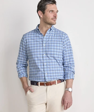 Road Town Tattersall Performance Cotton Shirt