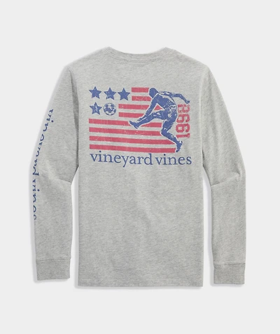 Boys' USA Soccer Kick Long-Sleeve Pocket Tee