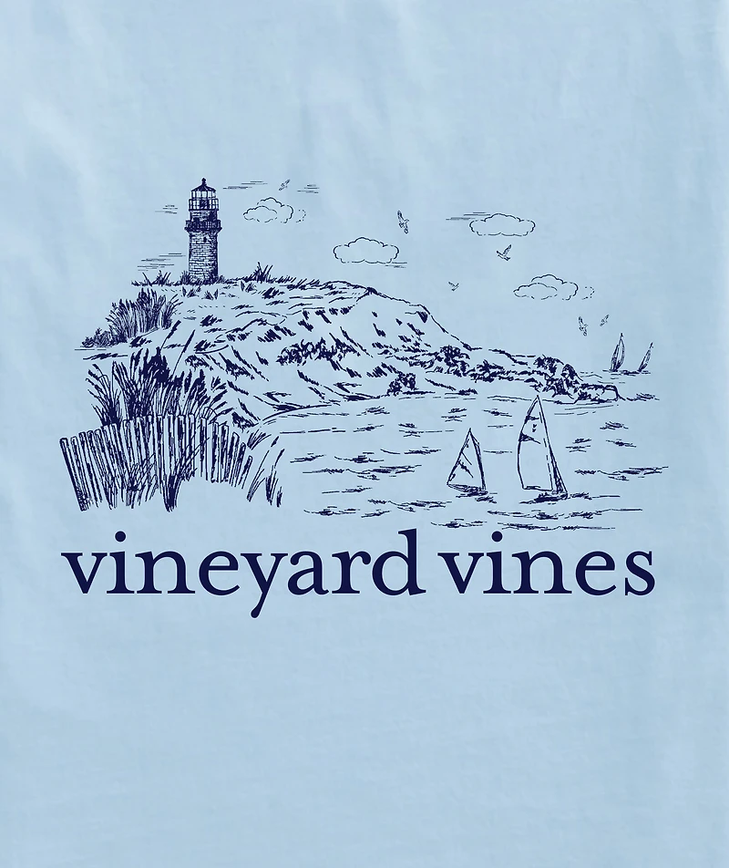 OUTLET Lighthouse Scene Short-Sleeve Pocket Tee