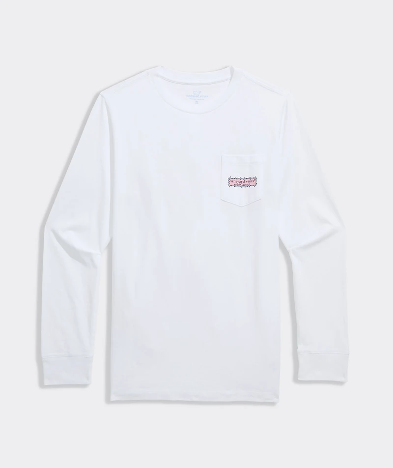 Boys' String Lights Pups Logo Box Long-Sleeve Pocket Tee