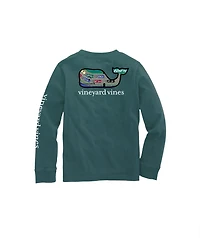 OUTLET Boys' Race Track Whale Long-Sleeve Pocket Tee