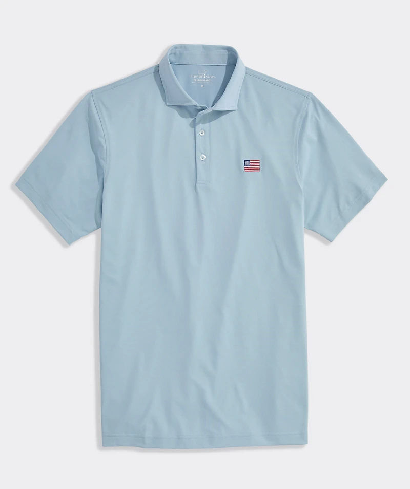 American Flag Performance Lightweight Pique Polo