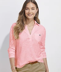 OUTLET Women's Slub Popover Polo