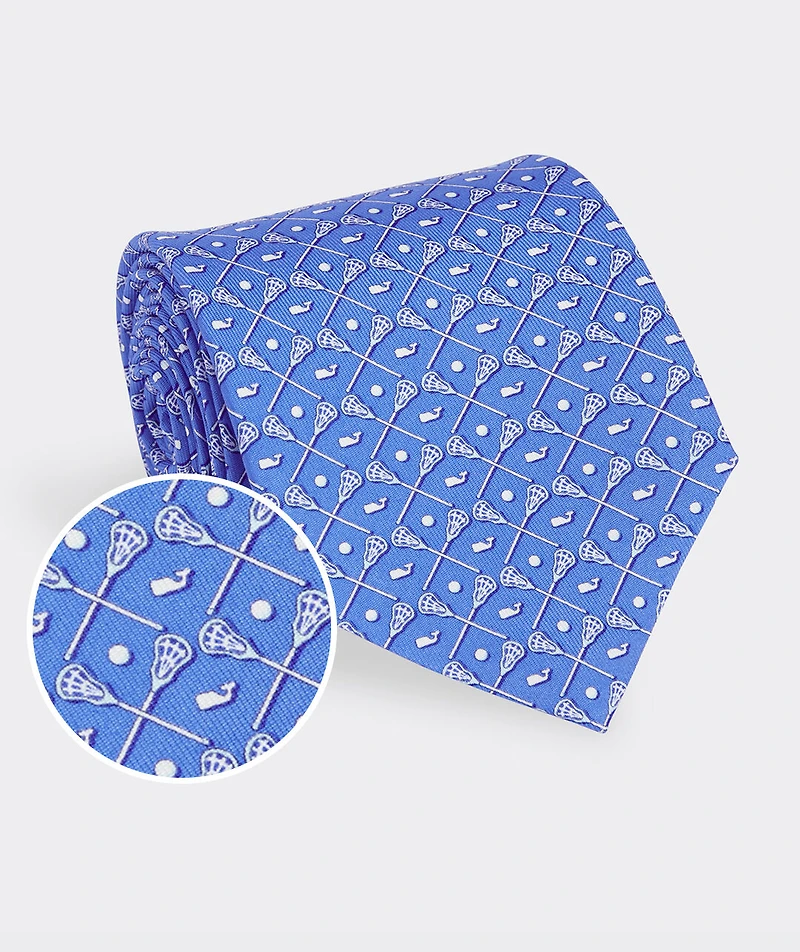 Lacrosse Sticks Silk Tie