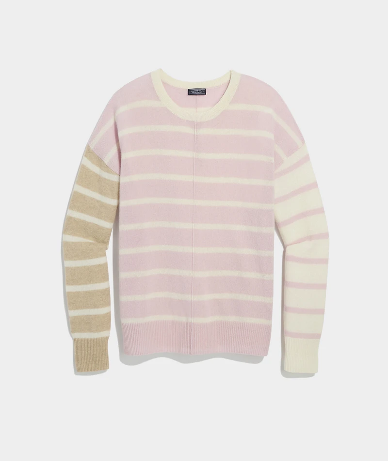 Seaspun Cashmere Party Stripe Crewneck Sweater