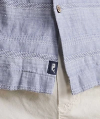 Havana Stripe Linen Short-Sleeve Cabana Shirt