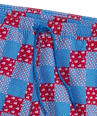 OUTLET 7 Inch Americana Patchwork Chappy Swim Trunks