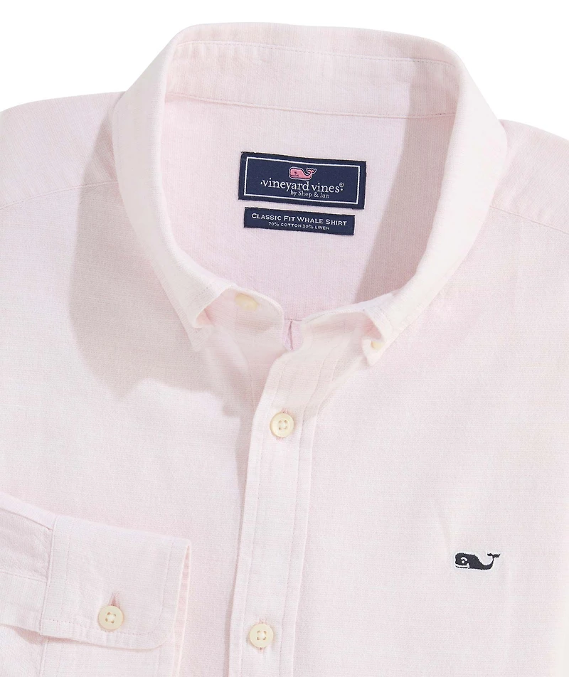 OUTLET Classic Fit Crossdye Cotton Linen Whale Shirt