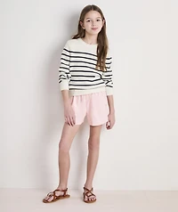 Girls’ Breton Stripe Rollneck Sweater