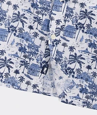 Gasparilla Scene Linen Blend Short-Sleeve Shirt