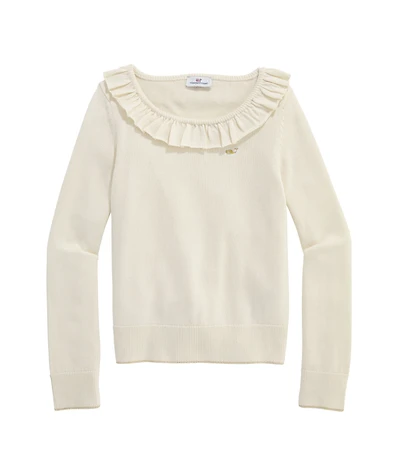 Ruffle Neck Shine Sweater