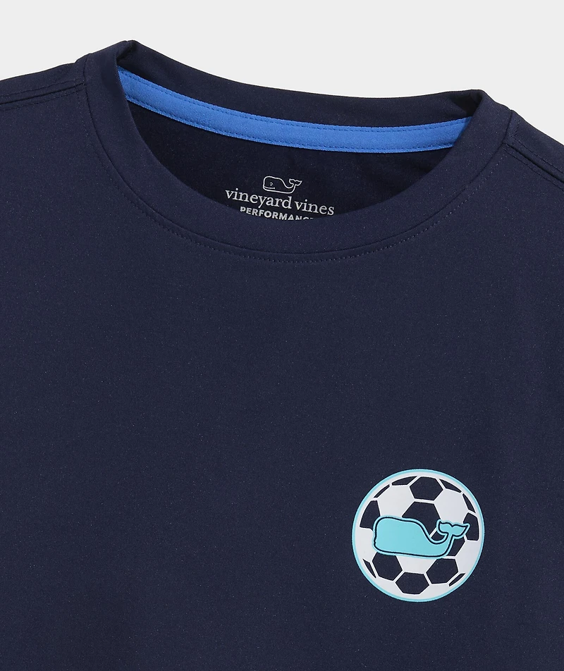Boys' Soccer Whale Dot Long-Sleeve Harbor Sun Performance Tee