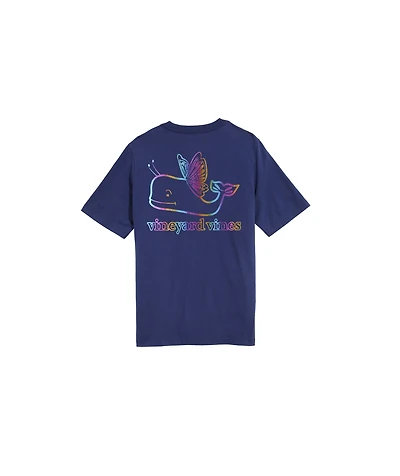 OUTLTE Girls' Foil Butterfly Whale Short-Sleeve Pocket Tee