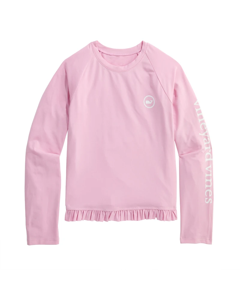 OUTLET Girls' Whale Dot Ruffle Rashguard