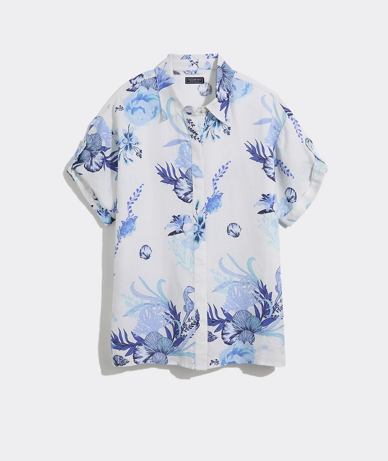 Linen Short-Sleeve Button-Down