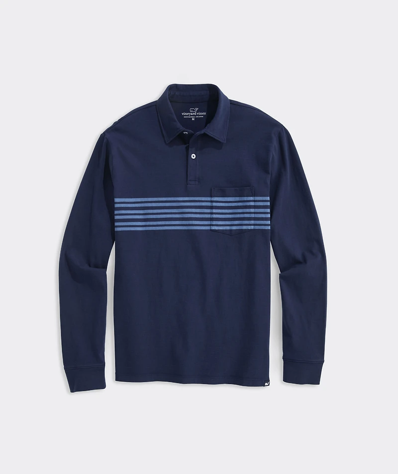 Long-Sleeve Stripe Surf Polo