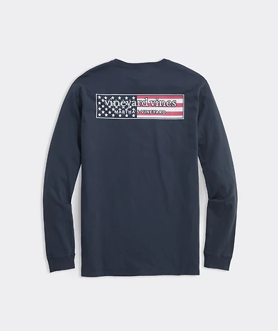 OUTLET USA Logo Box Long-Sleeve Pocket Tee