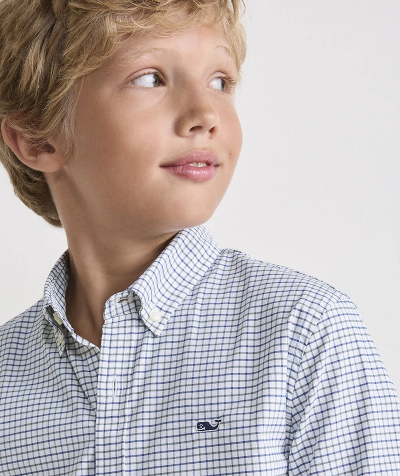 Boys' Wauwinet Tattersall Performance Cotton Shirt