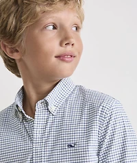 Boys' Wauwinet Tattersall Performance Cotton Shirt