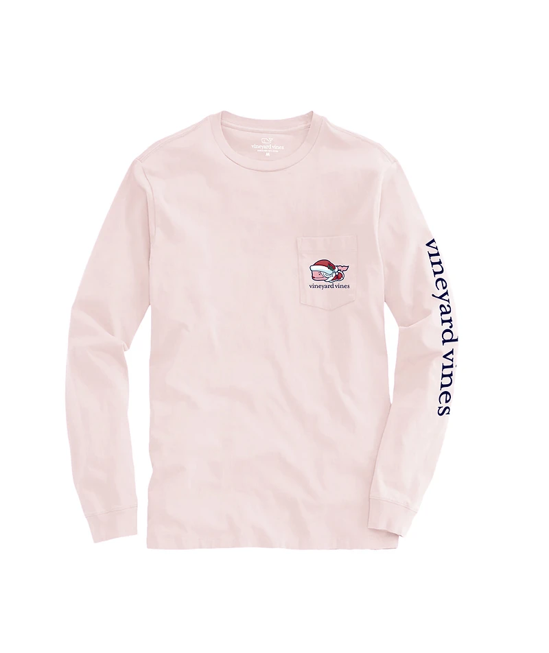 OUTLET Women's Mrs. Claus Whale Long-Sleeve Pocket Tee