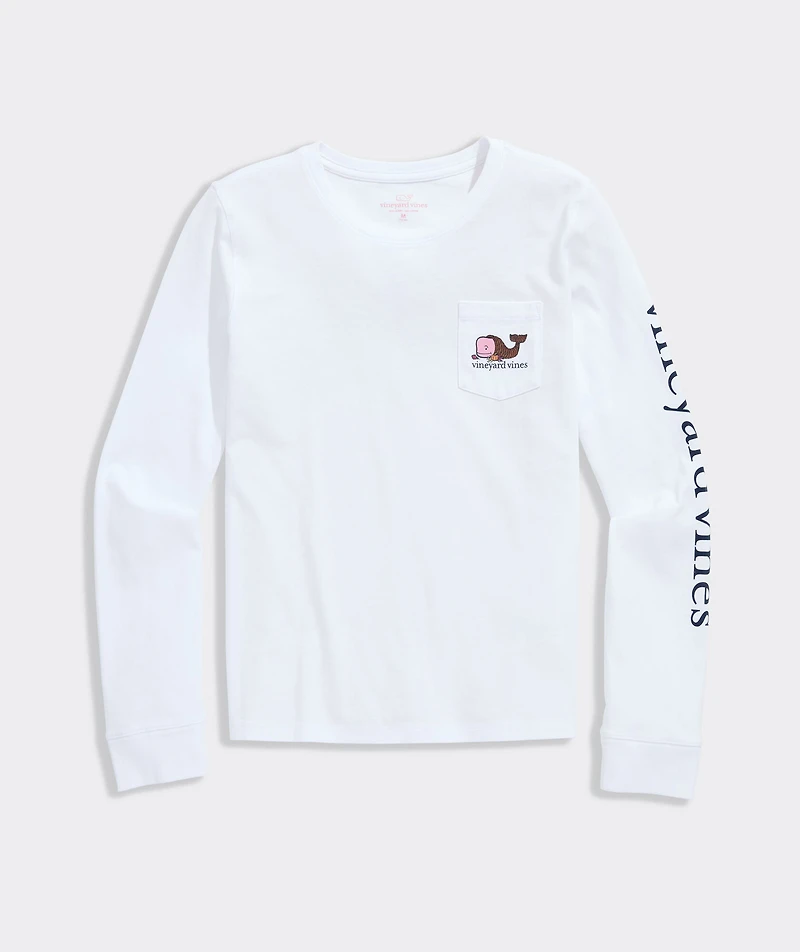 Girls' Cornucopia Whale Long-Sleeve Pocket Tee