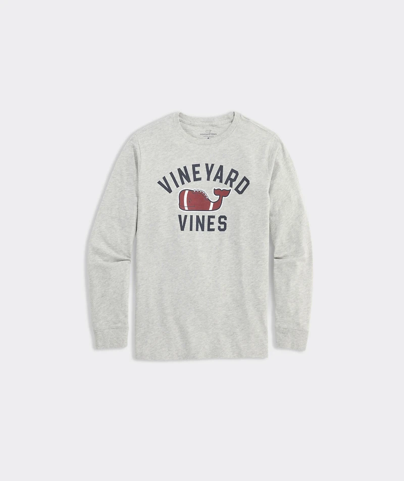 Boys' Textured Football Whale Long-Sleeve Tee