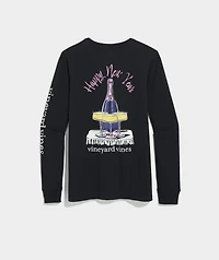 Women's New Year's Eve Champagne Toast Long-Sleeve Pocket Tee