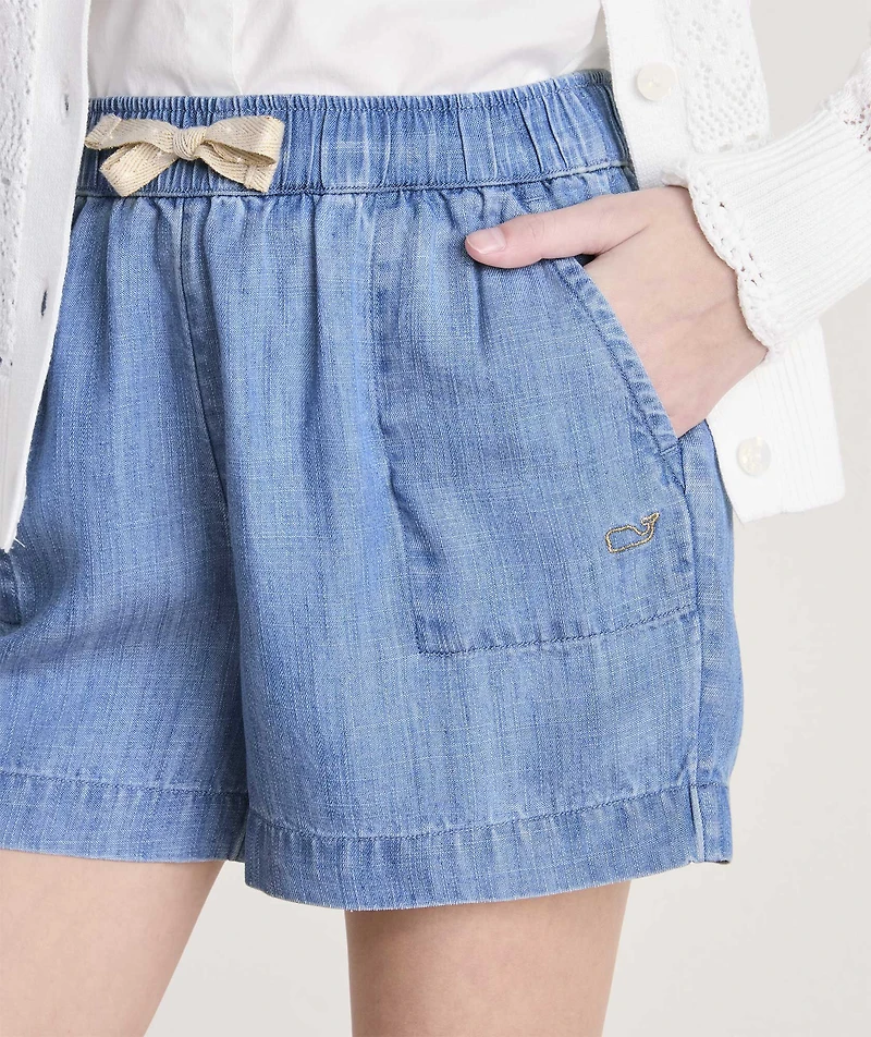 Girls’ Coastline Chambray Shorts