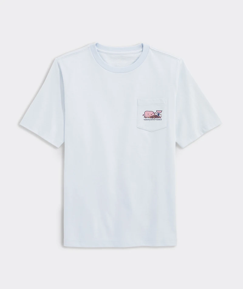 Boys' Leaf Pile Whale Short-Sleeve Pocket Tee