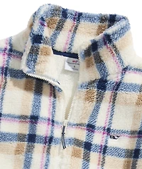 OUTLET Plaid Fuzzy Bomber Jacket