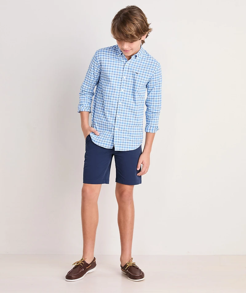 Boys' Bellamy Plaid Performance Cotton Shirt