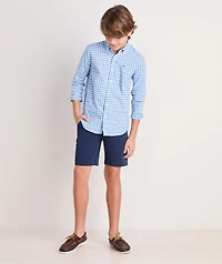 Boys' Bellamy Plaid Performance Cotton Shirt