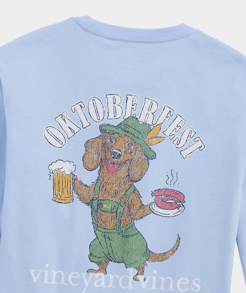 Oktoberfest Doxie Dog Long-Sleeve Pocket Tee