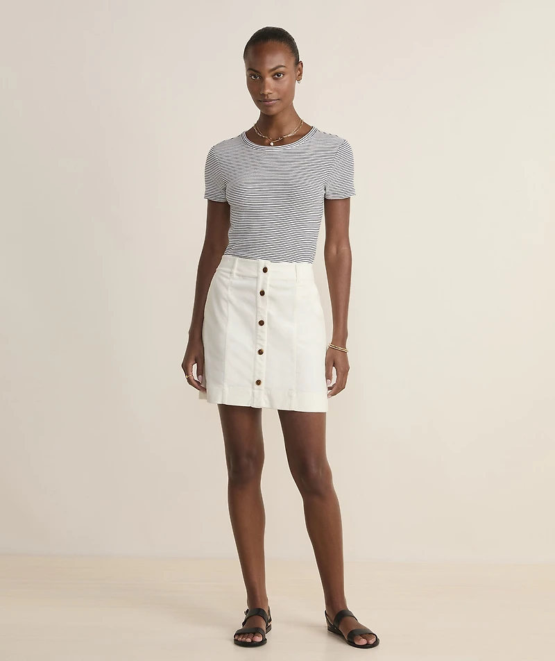Corduroy Button-Front Skirt