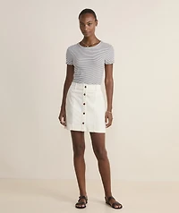 Corduroy Button-Front Skirt