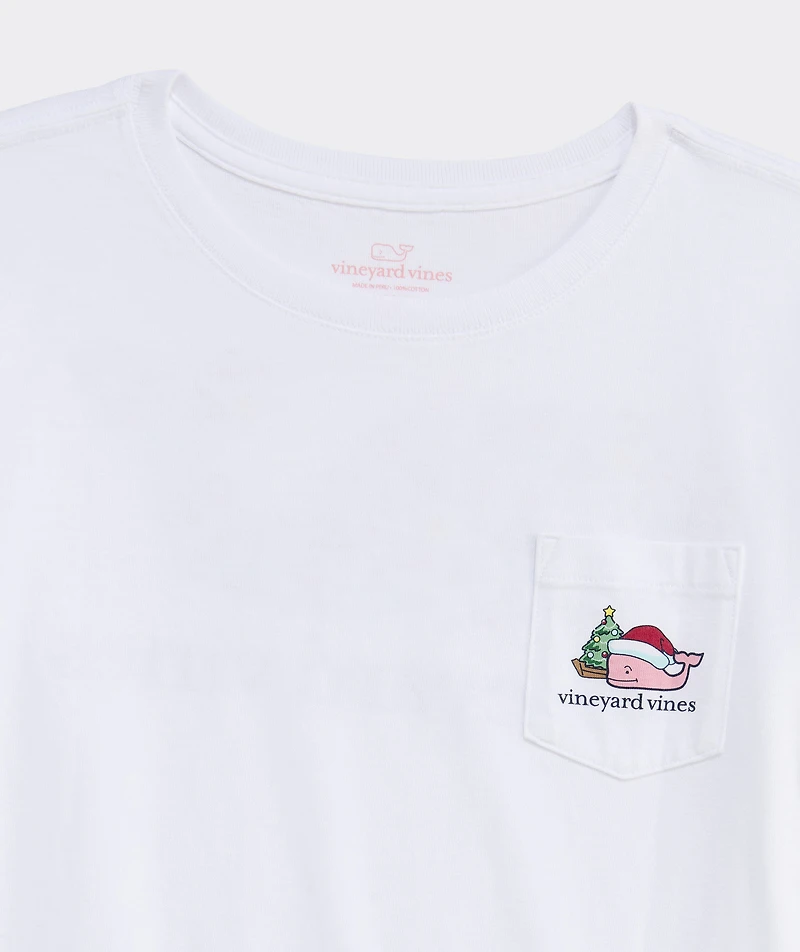 Girls' Santa Whale Icon Long-Sleeve Pocket Tee