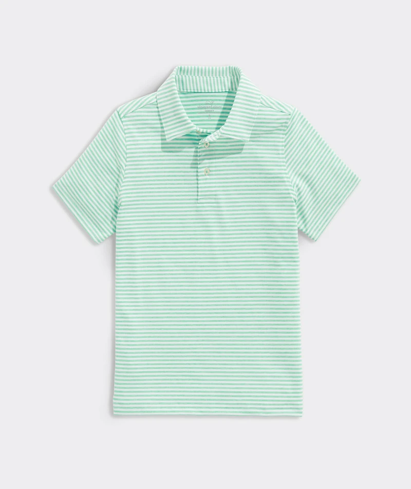 Boys Heathered Winstead Stripe Sankaty Performance Polo