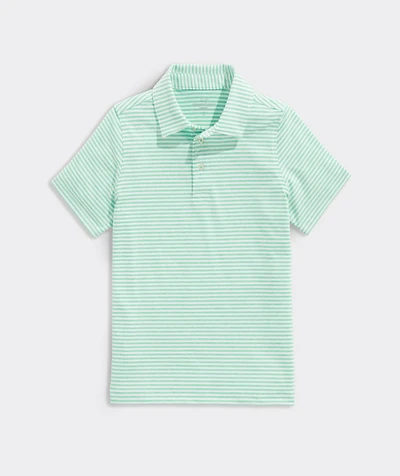 Boys Heathered Winstead Stripe Sankaty Performance Polo